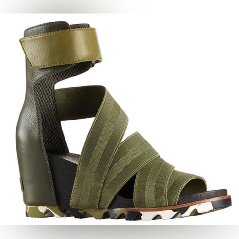 Sorel Women’s Joanie Gladiator ll  Olive Green Wedge Sandals Size 8 - Picture 4 of 8